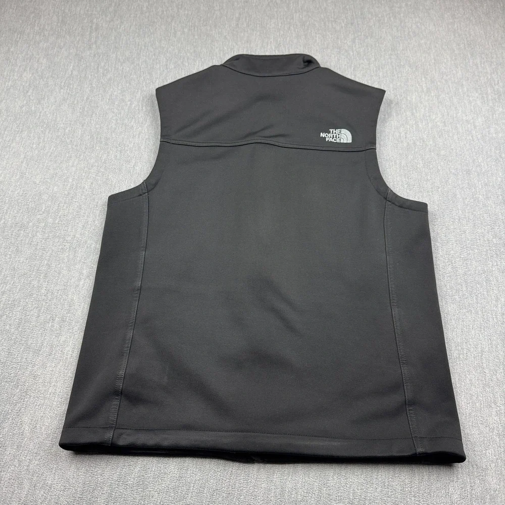 The North Face Vest Mens Medium Black Ridgewall Softshell Full Zip Windwall Logo